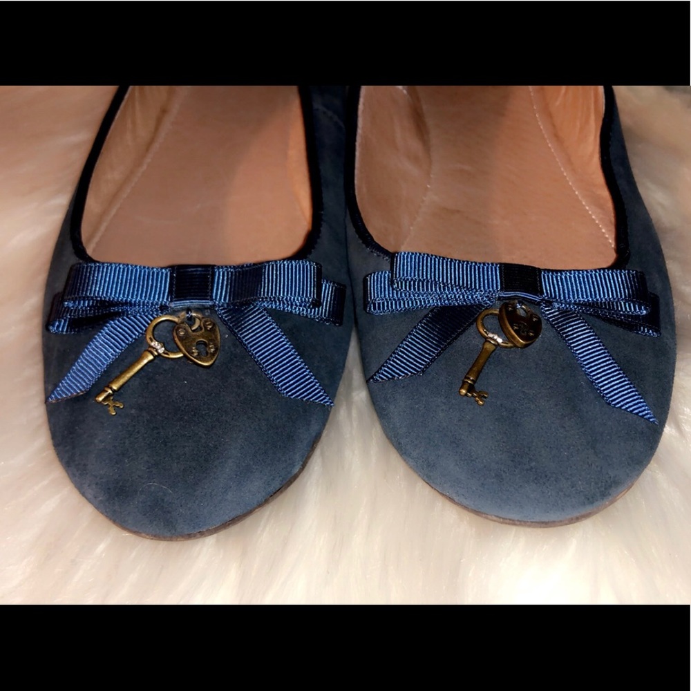 FOSSIL Blue Suede Charm Ballet Flat - Picture 3 of 6